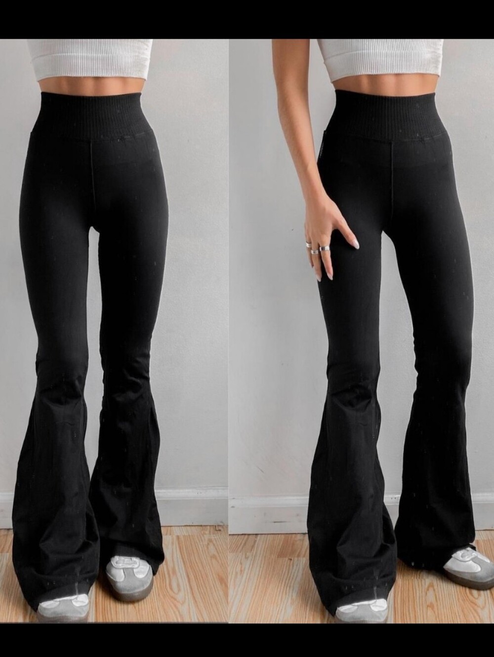 Free People Good Karma Flare Leggings | Black | Size Large | NWOT